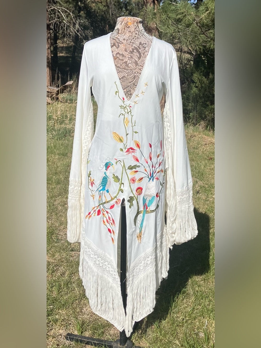 Peacock Embroidered Dress